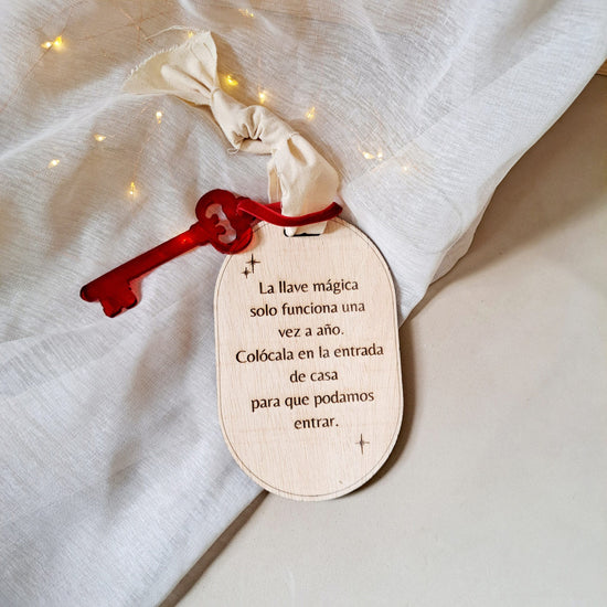 Llave mágica Navidad madera