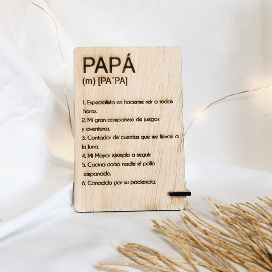 Wooden Card , Definición Papá