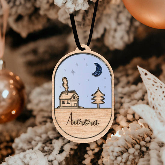 Bola de Navidad Bosque de invierno personalizada