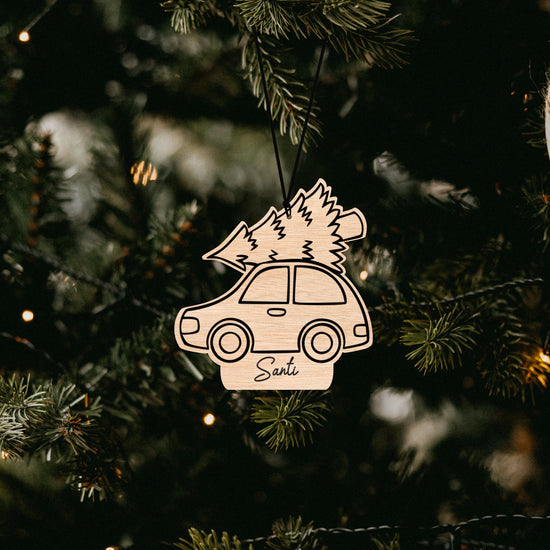 Bola de Navidad personalizada Coche Navideño