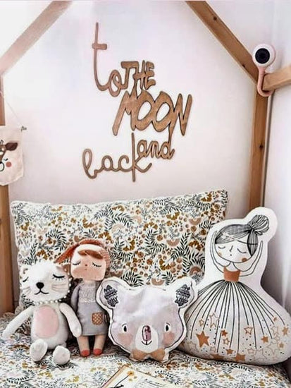 Póster de madera, "To the moon and back"