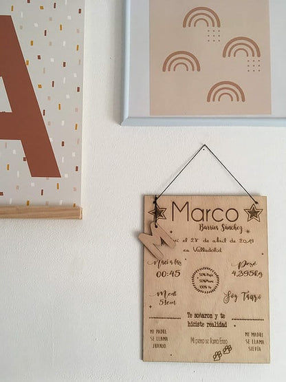 Natalicio grabado en madera